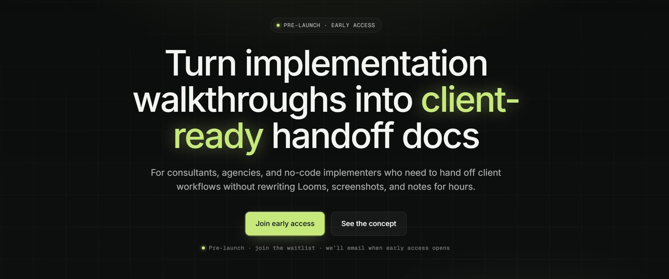 Client Wrap — landing page preview